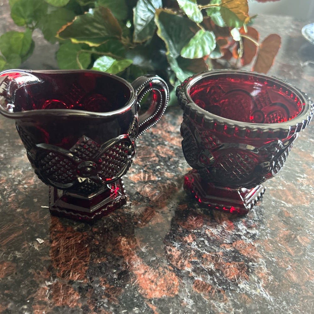 Avon sugar and cream bowl